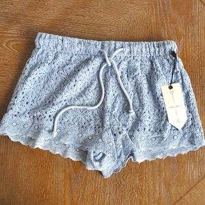 Dusty Blue lace shorts